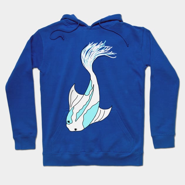 blue and white koi fish Hoodie by alisadesigns